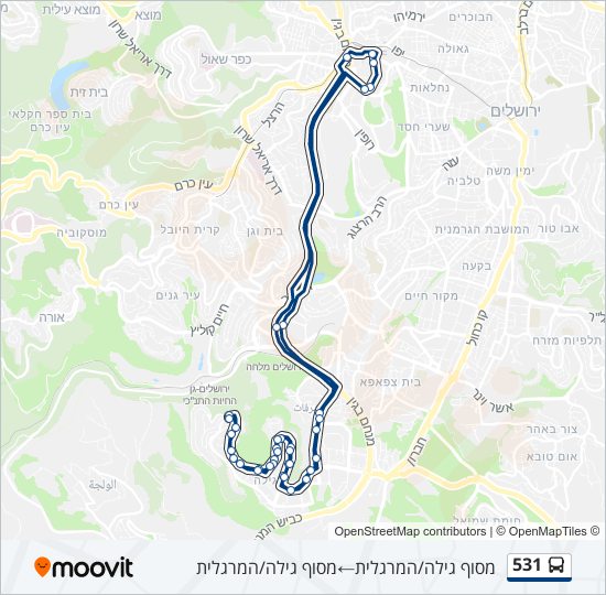 Автобус 531: карта маршрута