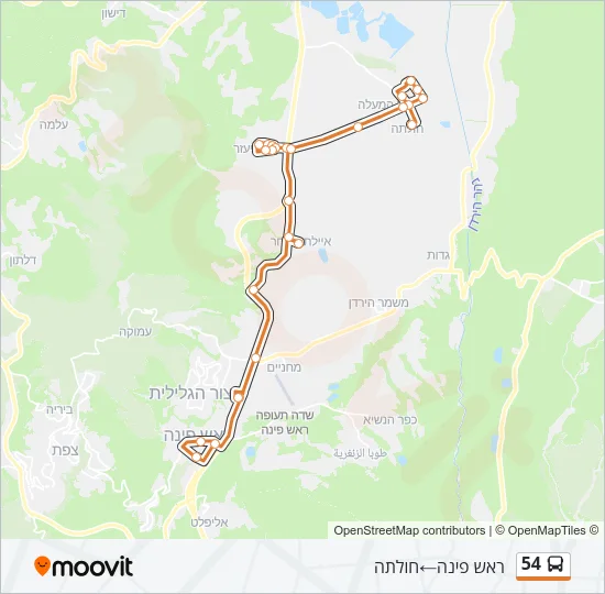 54 Bus Line Map