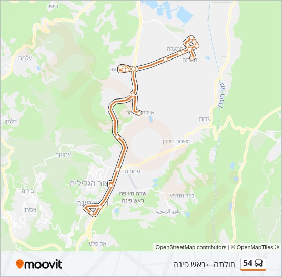 54 bus Line Map