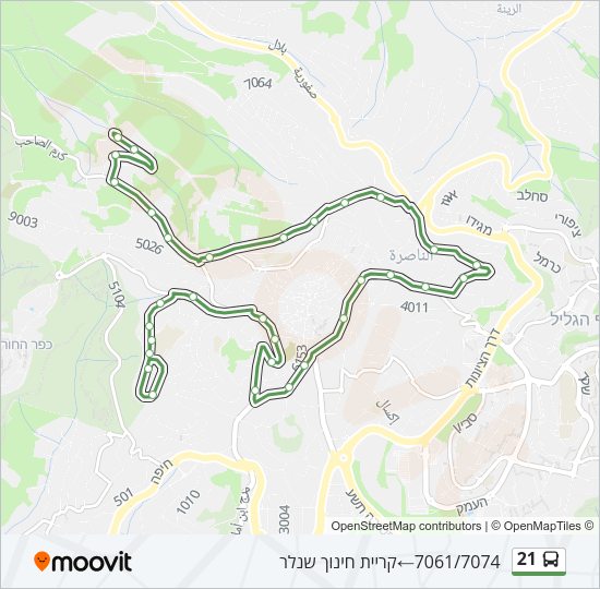 21 Bus Line Map