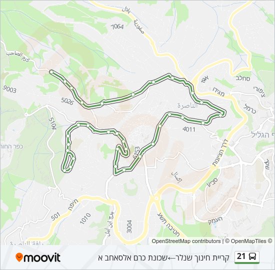 21 Bus Line Map