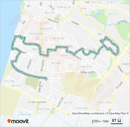 87 Bus Line Map