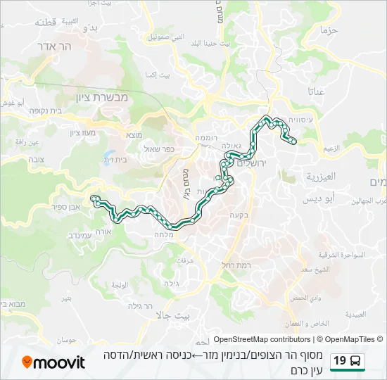 19 Bus Line Map