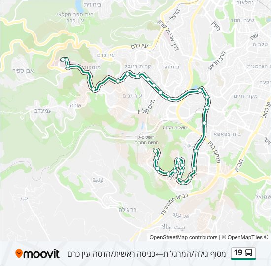 Автобус 19: карта маршрута