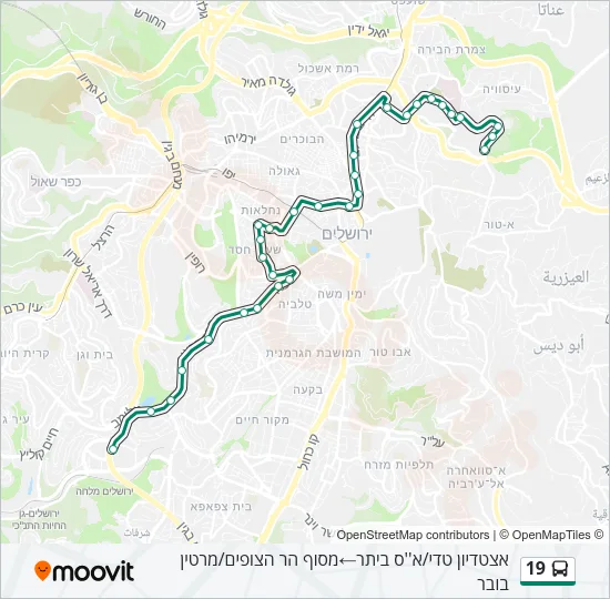 19 Bus Line Map