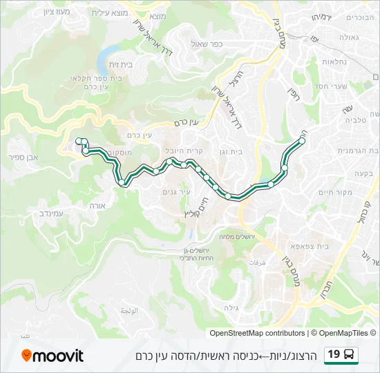 19 Bus Line Map