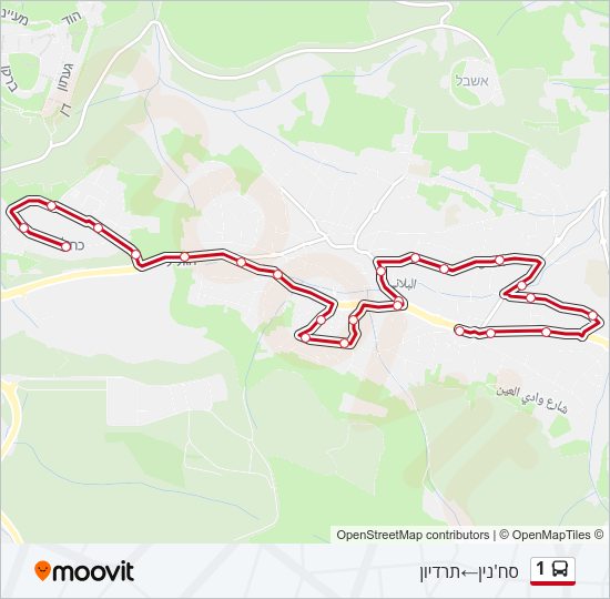 1 Bus Line Map