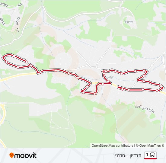 1 bus Line Map