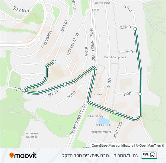 Автобус 93: карта маршрута