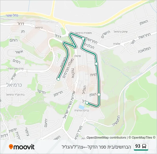 93 Bus Line Map