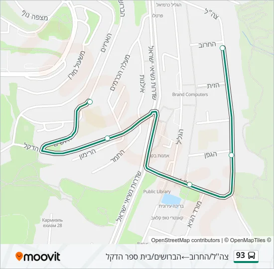 Автобус 93: карта маршрута