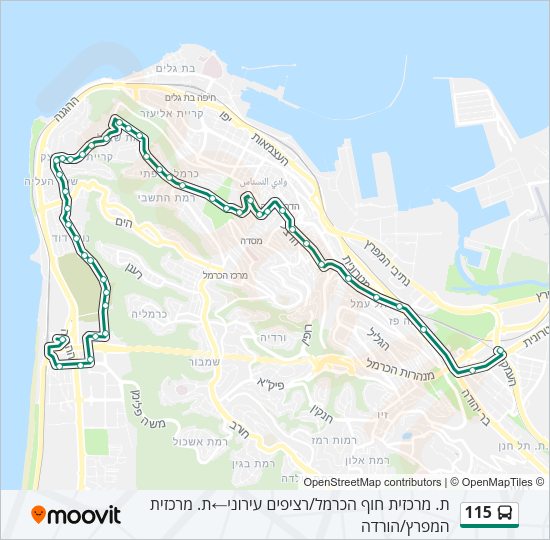 115 bus Line Map