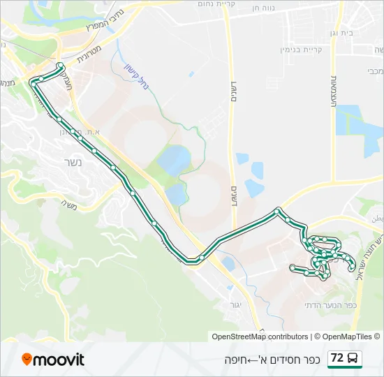 72 Bus Line Map