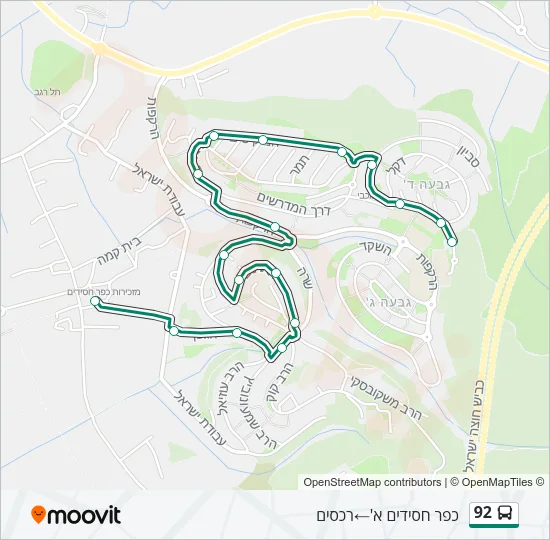 92 Bus Line Map