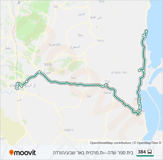 Автобус 384: карта маршрута