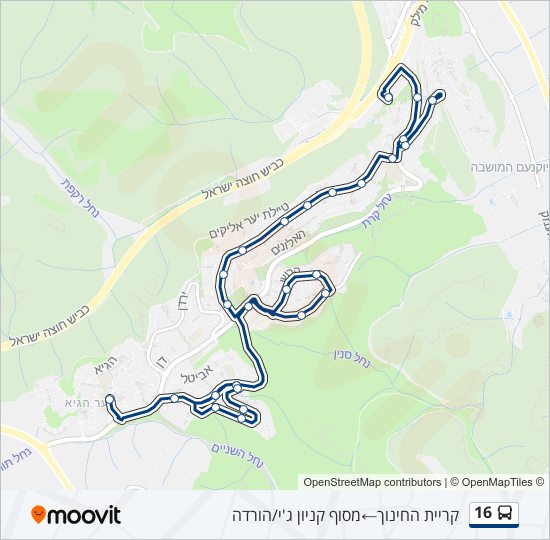 16 bus Line Map