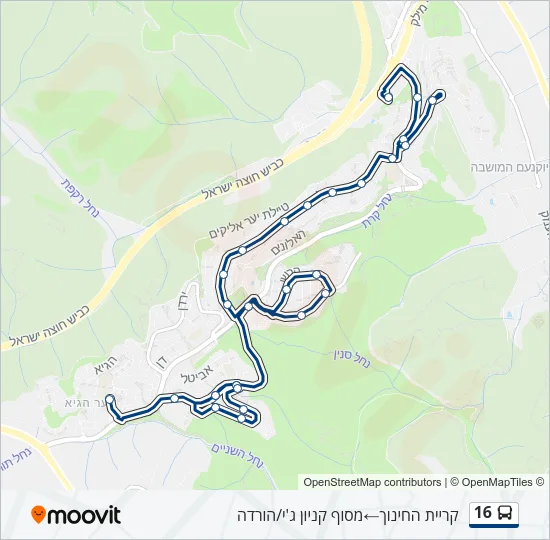 16 Bus Line Map
