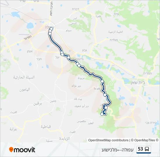 53 Bus Line Map