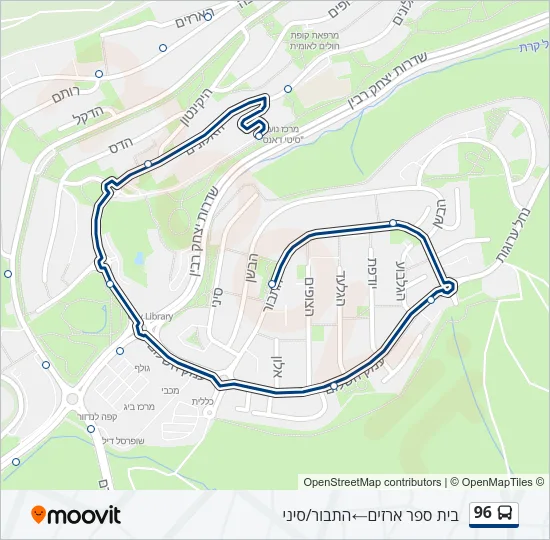 96 Bus Line Map
