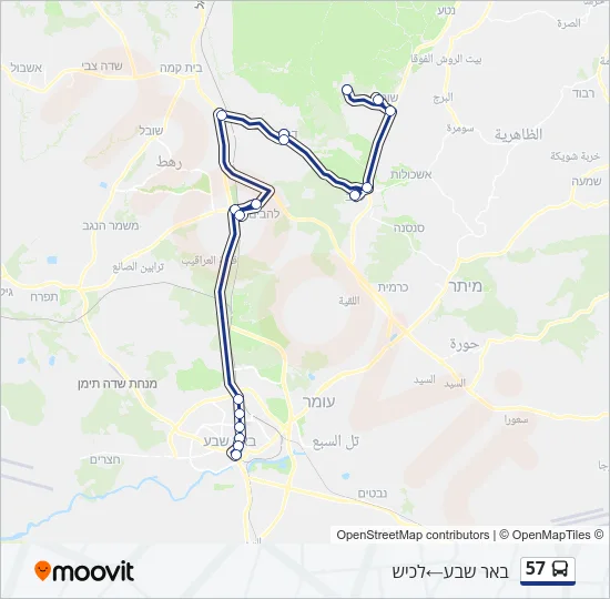 57 Bus Line Map