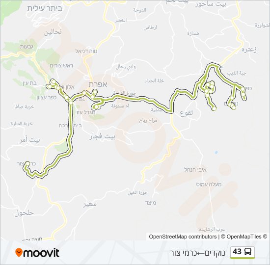 43 bus Line Map