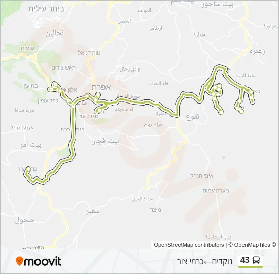 43 Bus Line Map