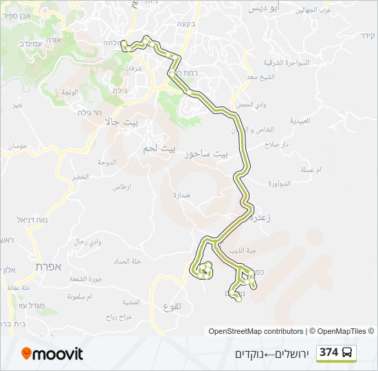Автобус 374: карта маршрута