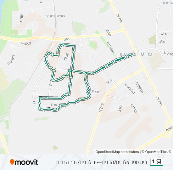 1 bus Line Map