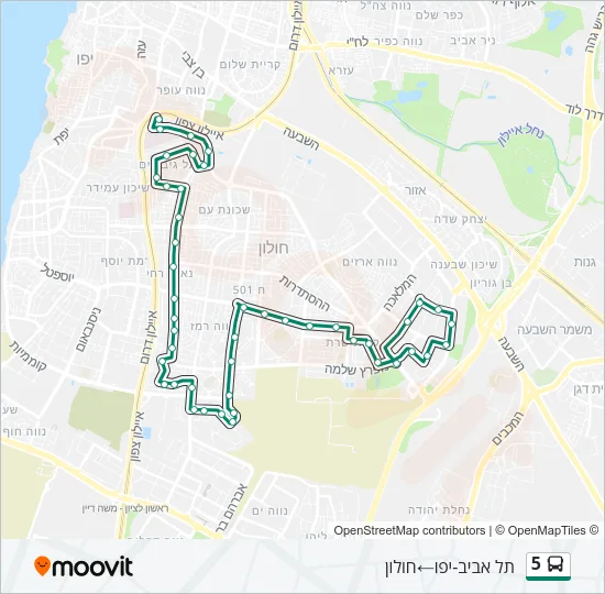 5 Bus Line Map