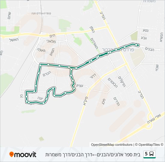 Автобус 5: карта маршрута