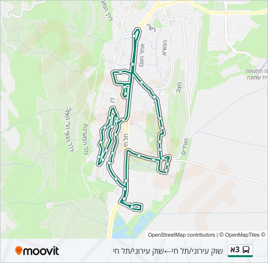 3א Bus Line Map