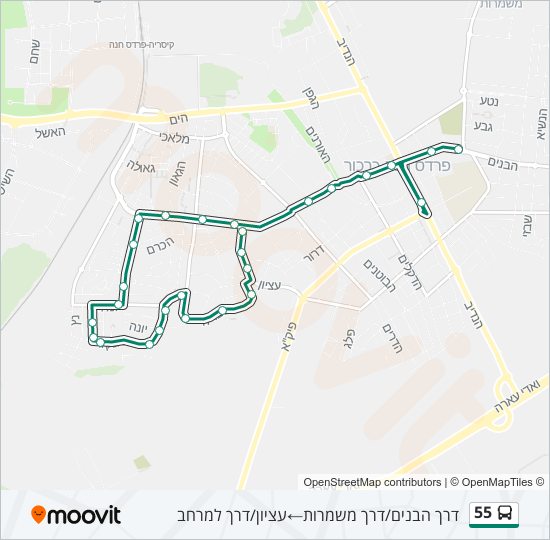Автобус 55: карта маршрута