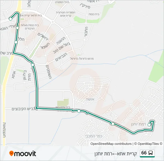 66 Bus Line Map