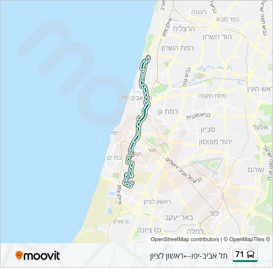 71 Bus Line Map