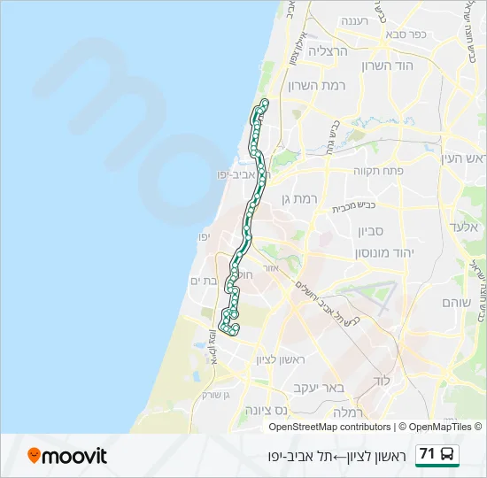 71 Bus Line Map