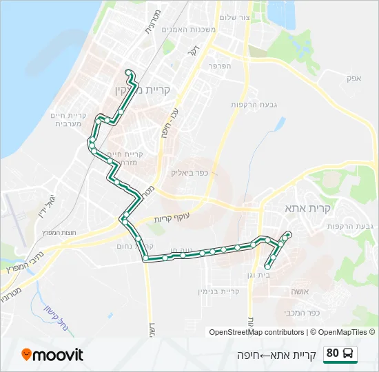 80 Bus Line Map
