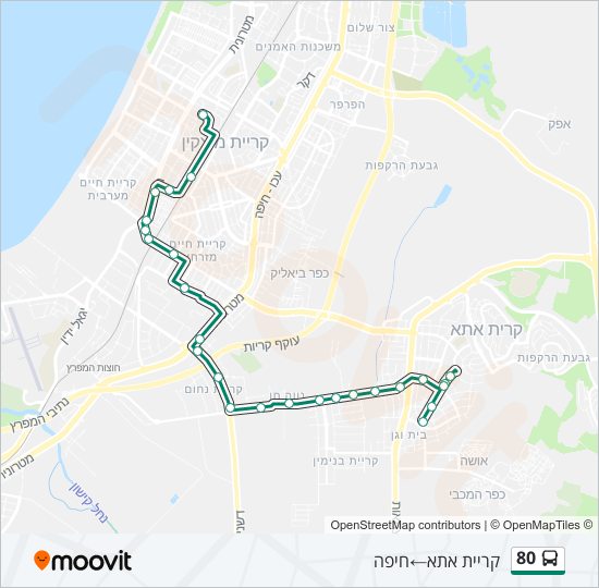 Автобус 80: карта маршрута