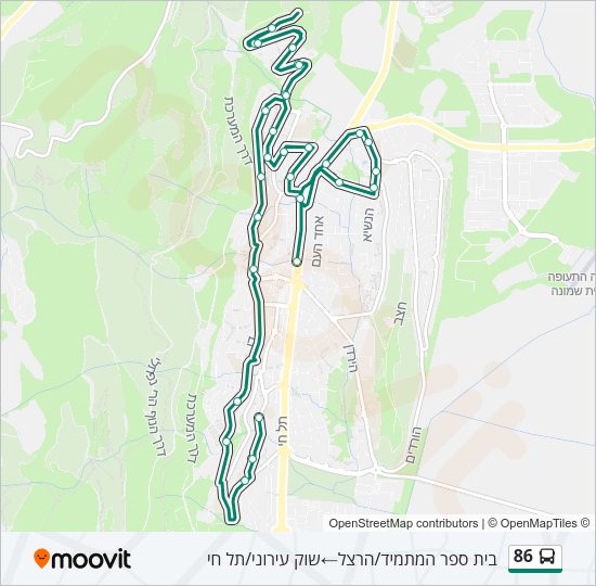86 Bus Line Map