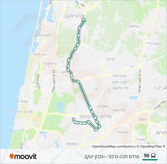 90 Bus Line Map