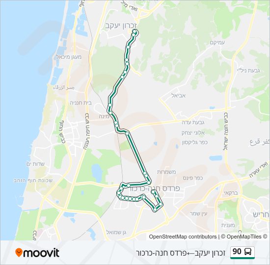 90 Bus Line Map