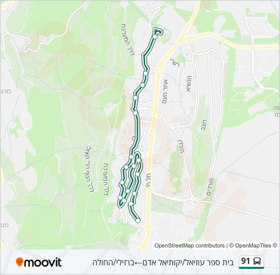 91 Bus Line Map