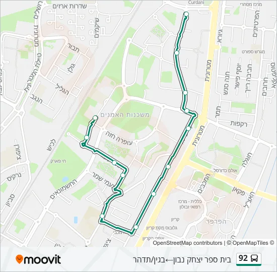92 Bus Line Map