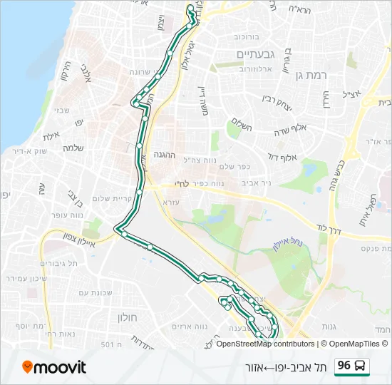 96 Bus Line Map