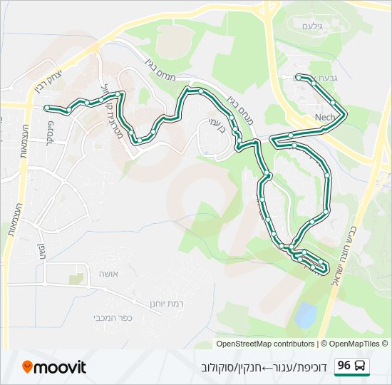96 Bus Line Map