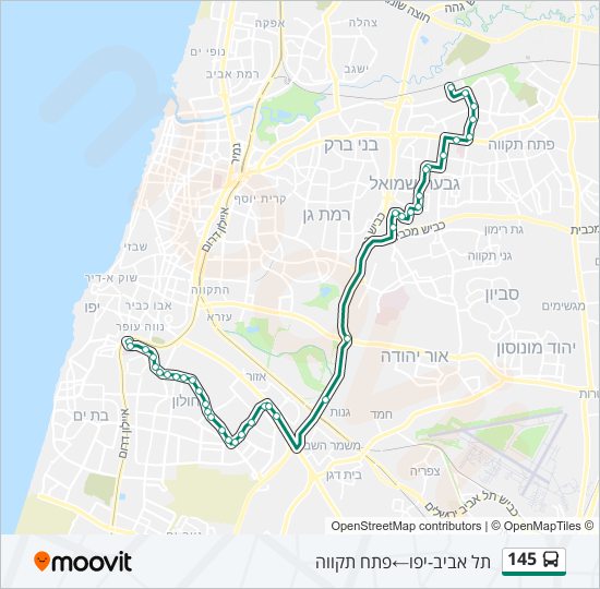 145 bus Line Map