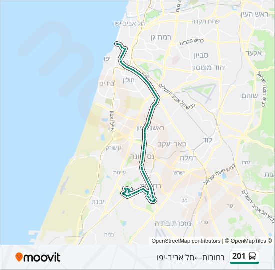 Автобус 201: карта маршрута