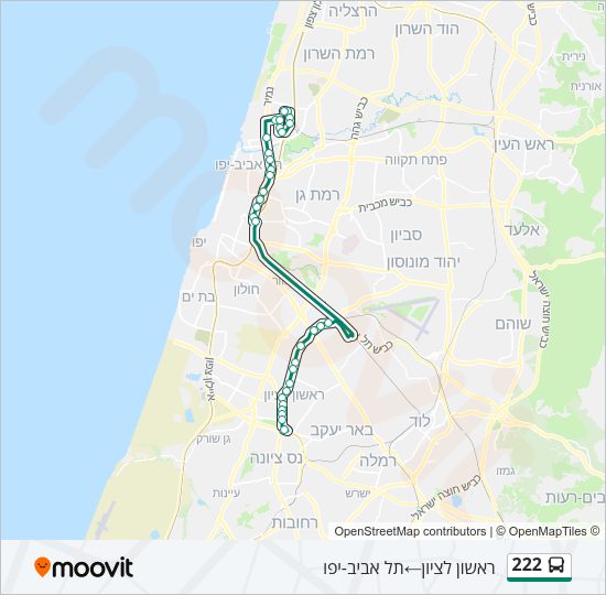 222 bus Line Map