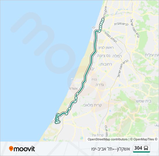 304 Bus Line Map