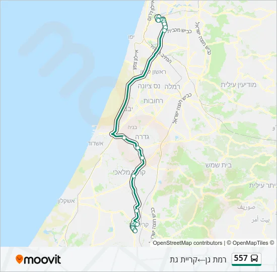 557 Bus Line Map