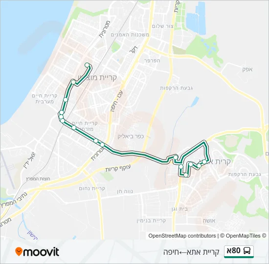 80א Bus Line Map